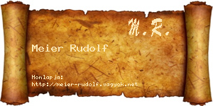 Meier Rudolf névjegykártya